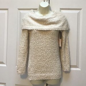 Lauren Conrad Off The Shoulder Cream Sweater XS